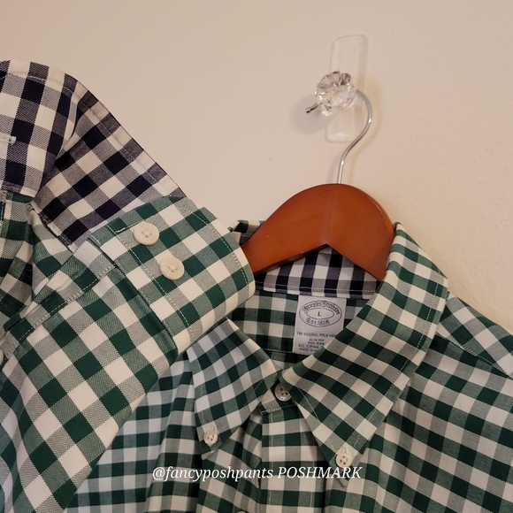 BROOKS BROTHERS like new! special detail check cuff 100% supima cotton no iron - Picture 4 of 17